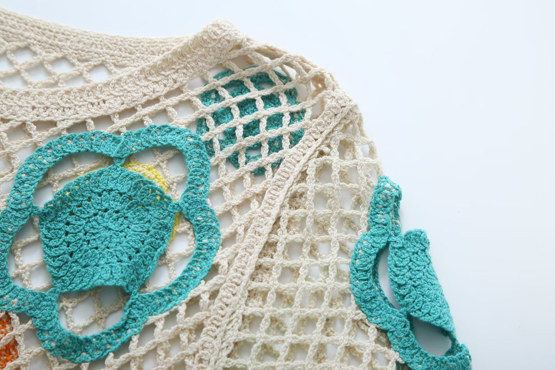 Summer Women Large Mesh Crochet Color Short Dress Mini Dress