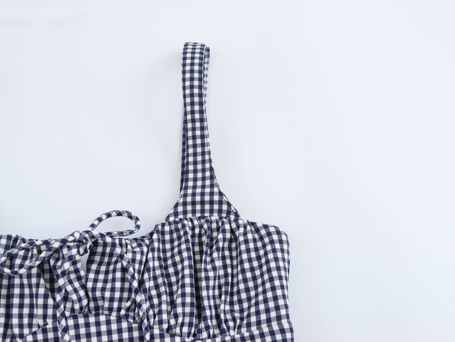 Women Plaid Stretch Sexy Short Top