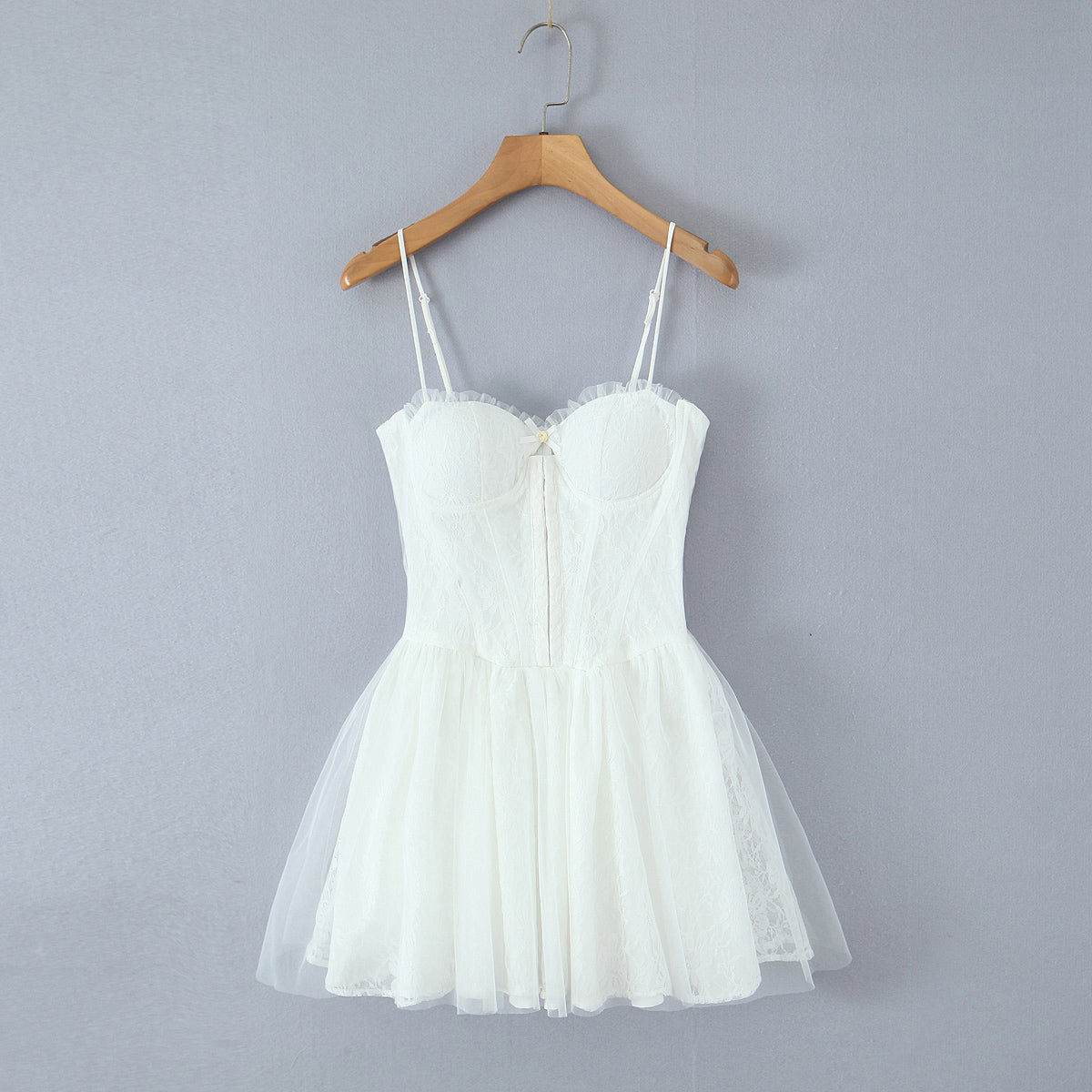 Spring Summer Vacation Sexy Little Fresh Sweet Spicy Waist Shaping Lace Embroidery Dress