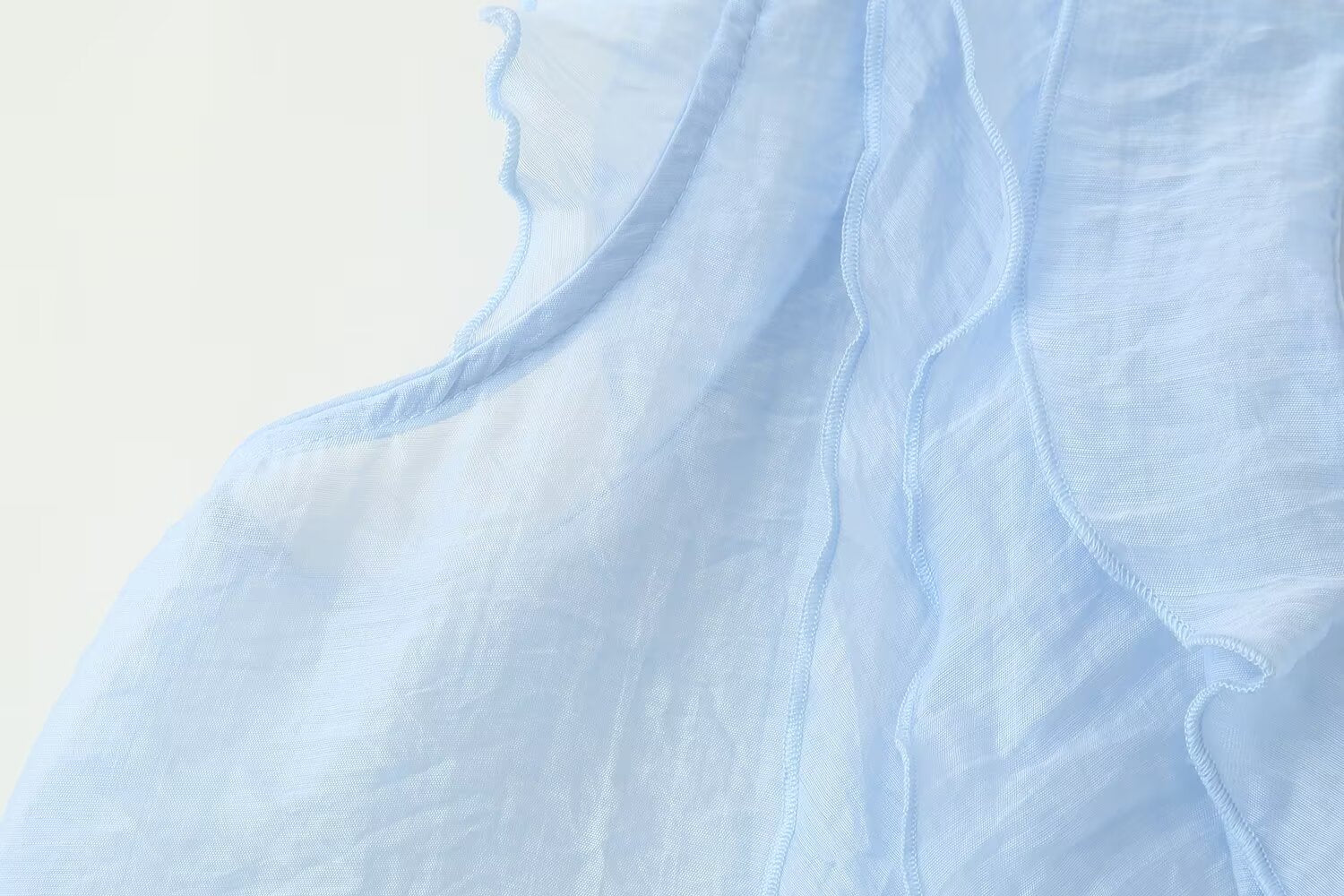 Women Clothing French Laminated Decoration Drape Sleeveless Top