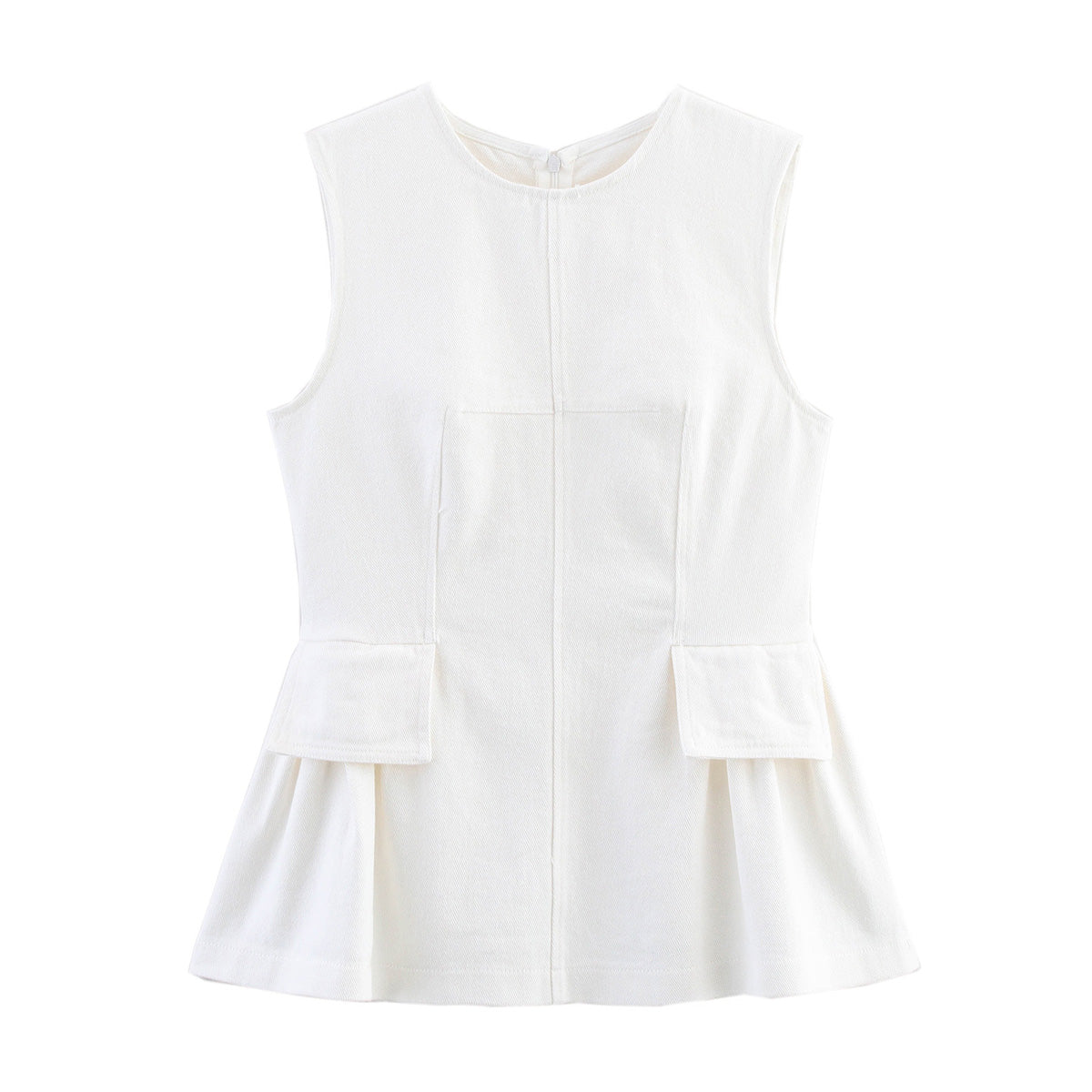 Women Clothing Summer Casual Slim Sleeveless Umbrella round Neck Vest Top Women