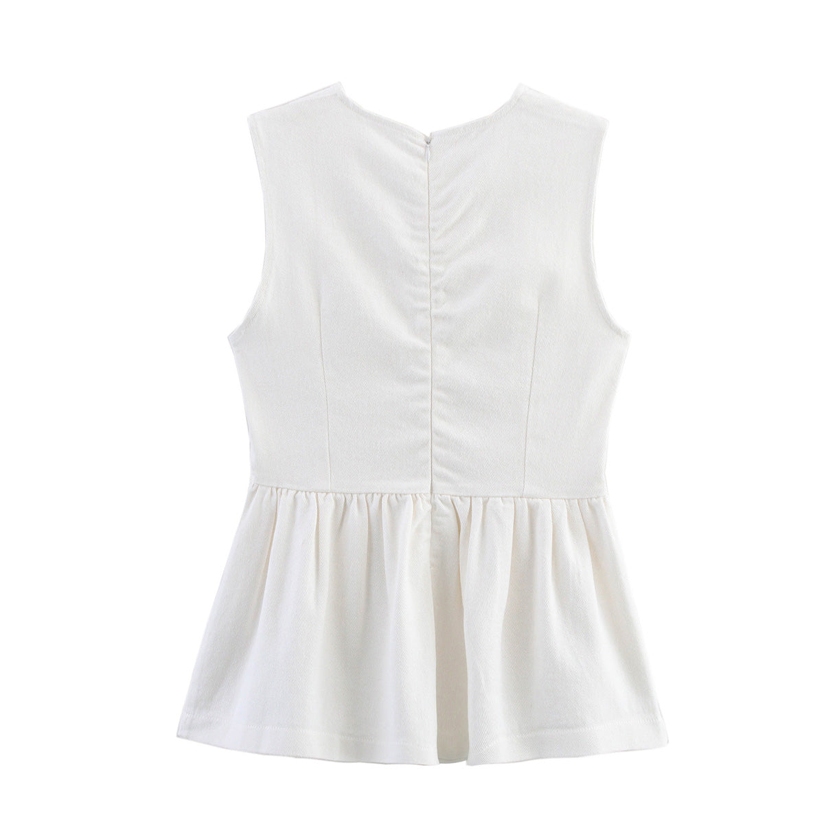 Women Clothing Summer Casual Slim Sleeveless Umbrella round Neck Vest Top Women