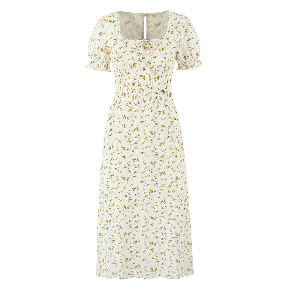 Summer Gentle Floral Dress Spring Summer French Mid Length Waist Slimming
