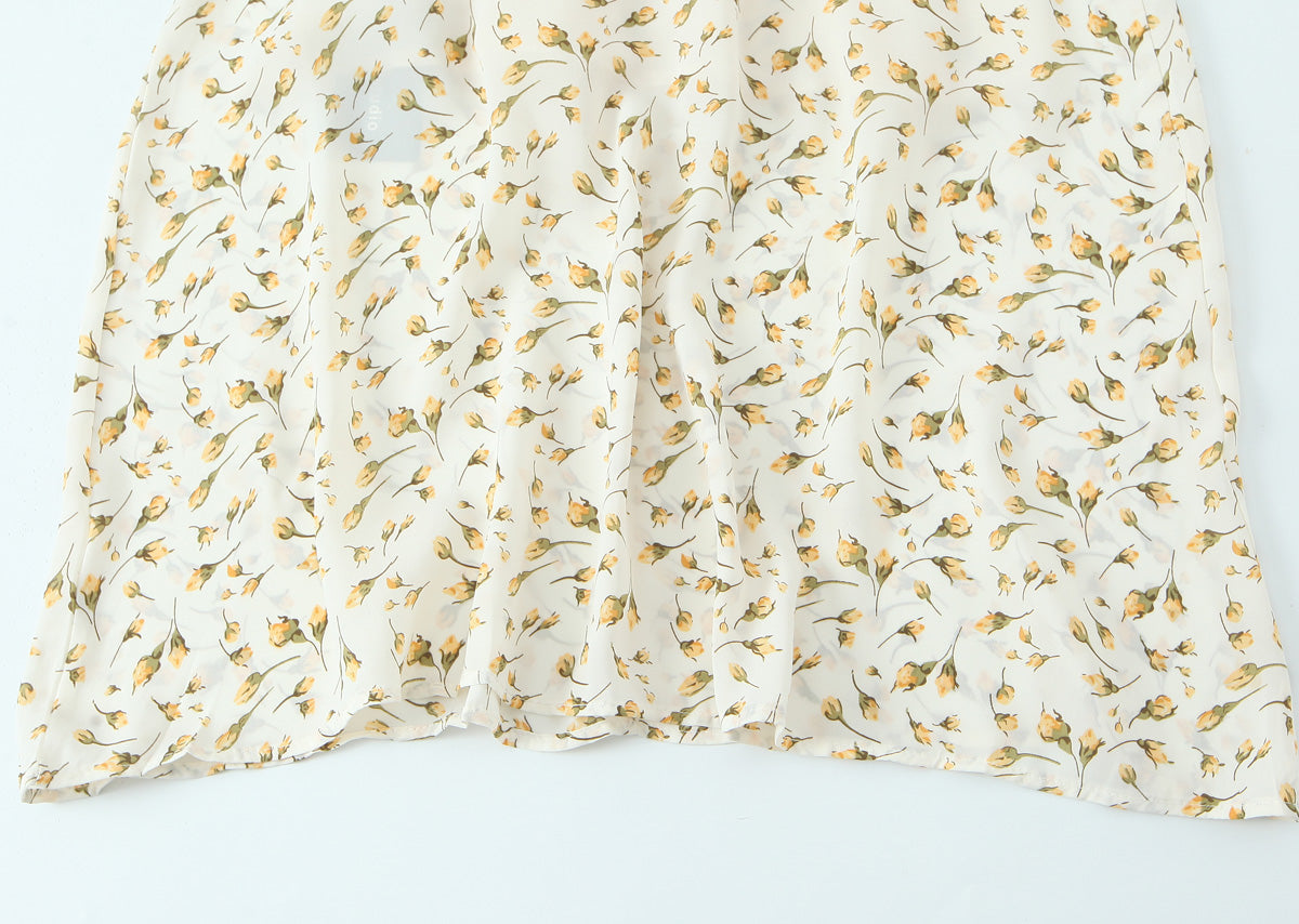 Summer Gentle Floral Dress Spring Summer French Mid Length Waist Slimming