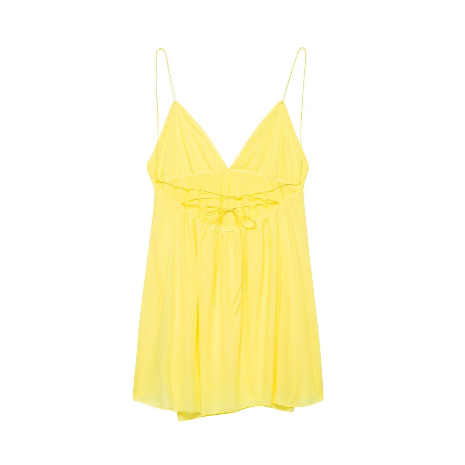 Spring Women Clothing Solid Color Slim Fit High Waist V neck Strap Backless Dress