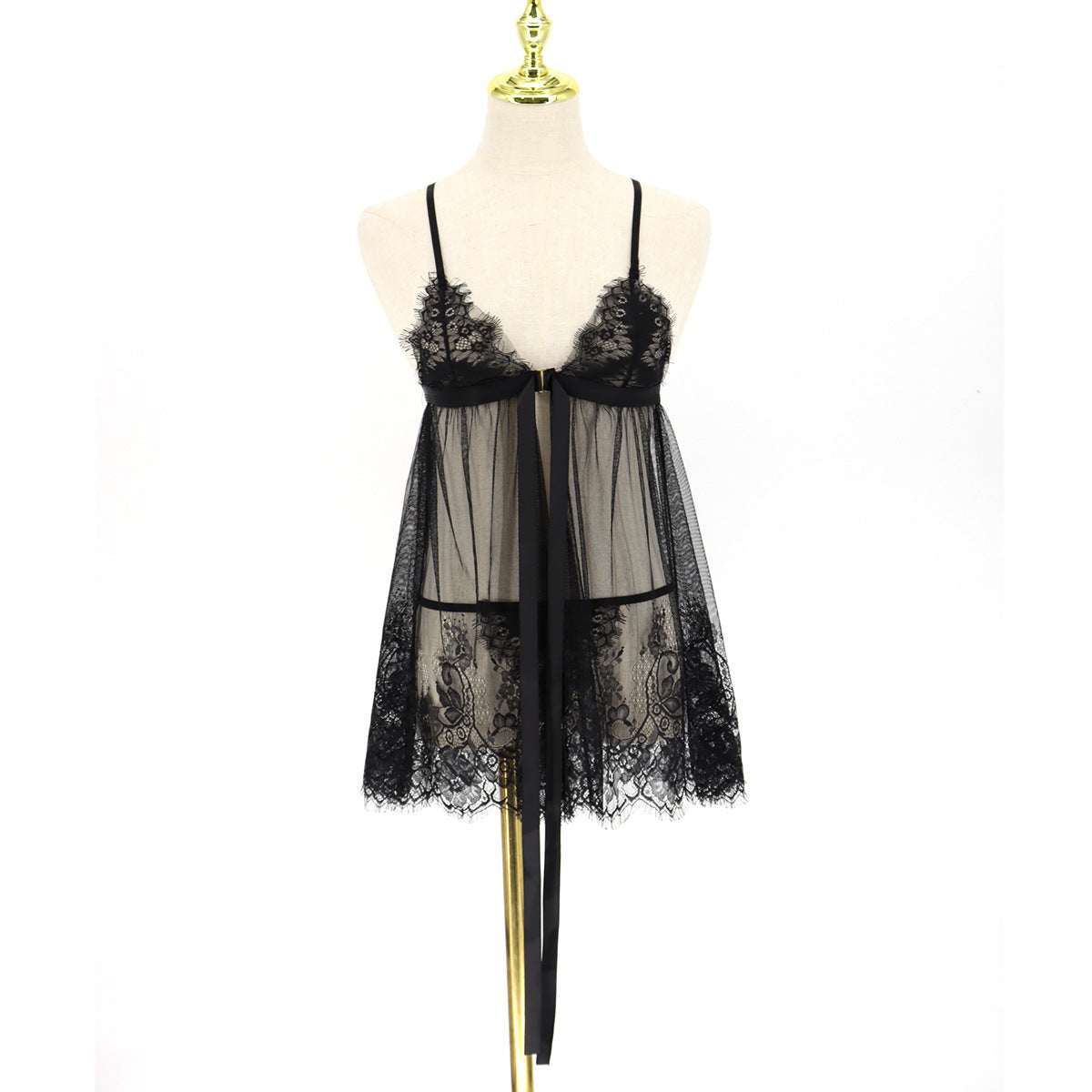 Eyelash and lace fancy nightdress