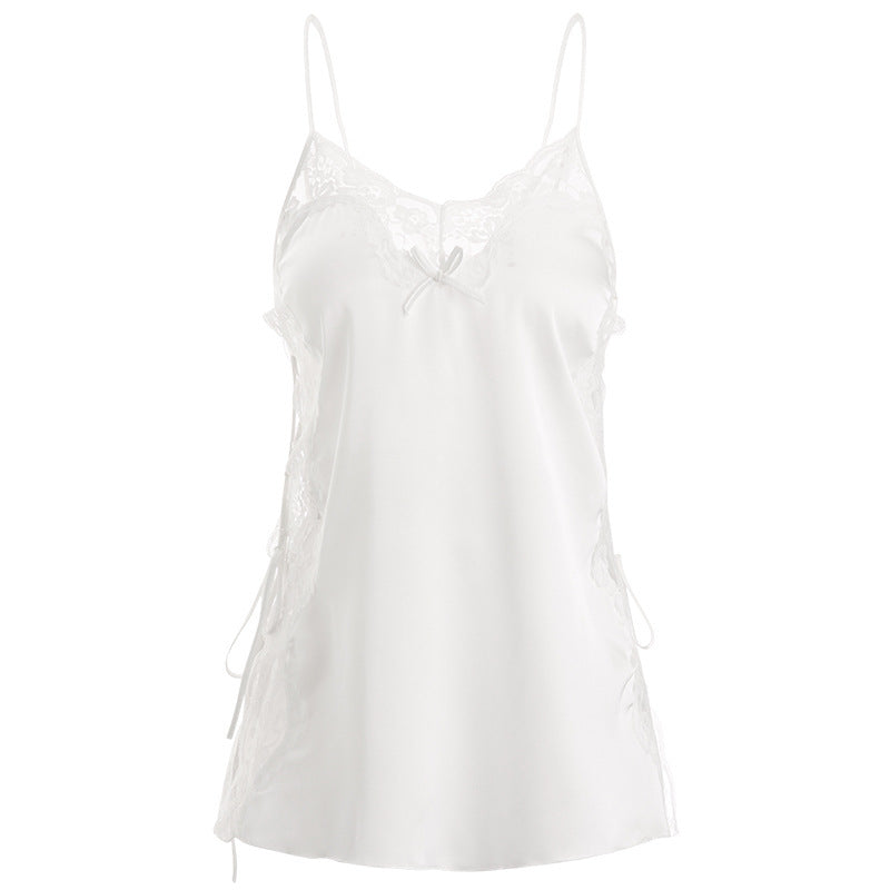 Ice silk lace strapless nightdress