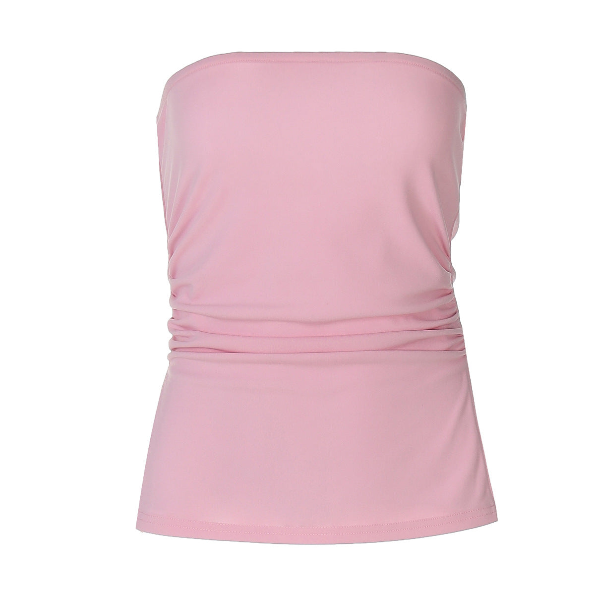 Women Clothing Summer Sexy Solid Color Tube Top Stretch Tight off Shoulder Top