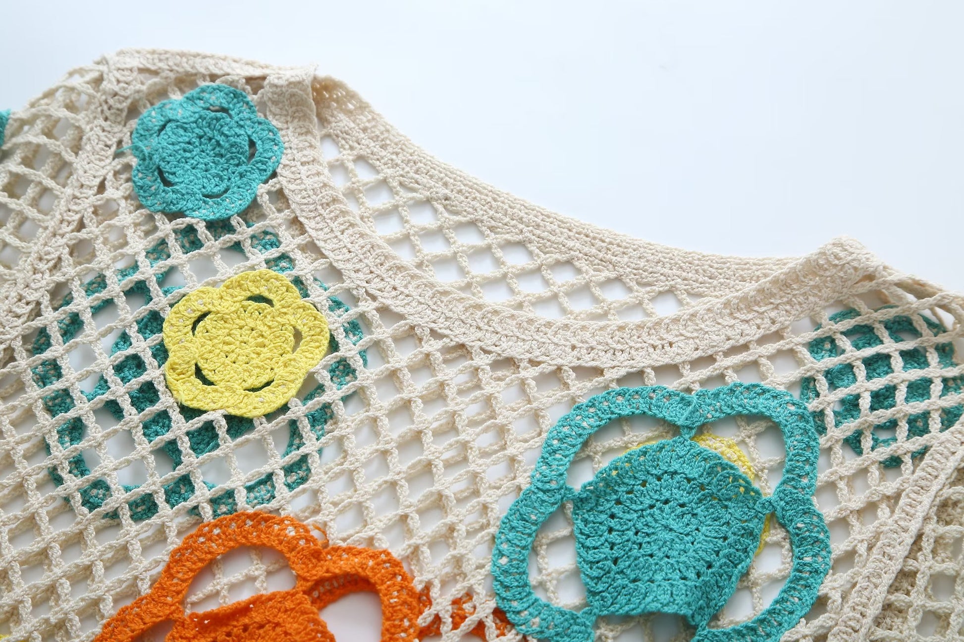 Summer Women Large Mesh Crochet Color Short Dress Mini Dress