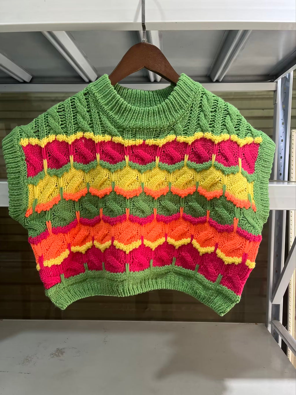 Vêtements pour femmes, pull court en maille effet crocheté, gilet, veste, haut pour femmes