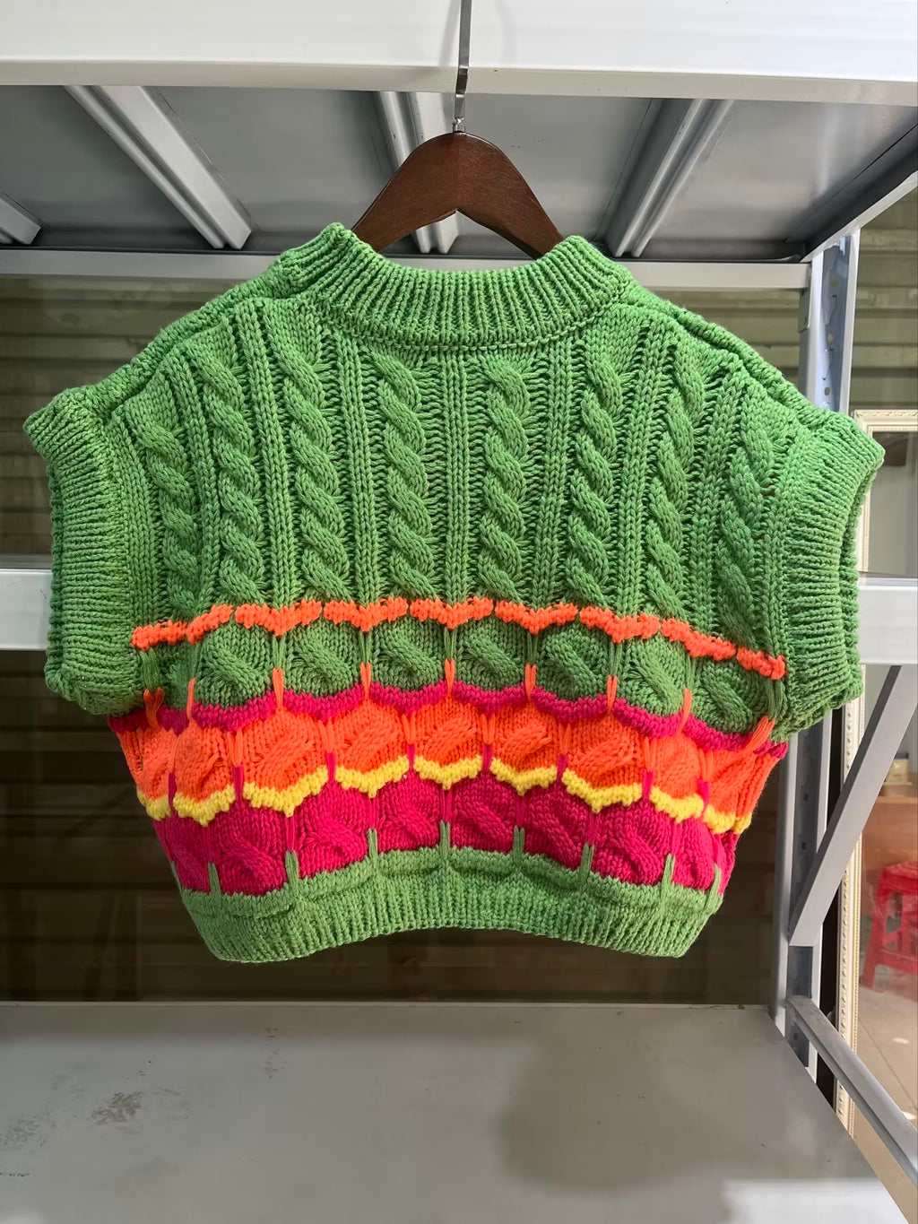 Vêtements pour femmes, pull court en maille effet crocheté, gilet, veste, haut pour femmes