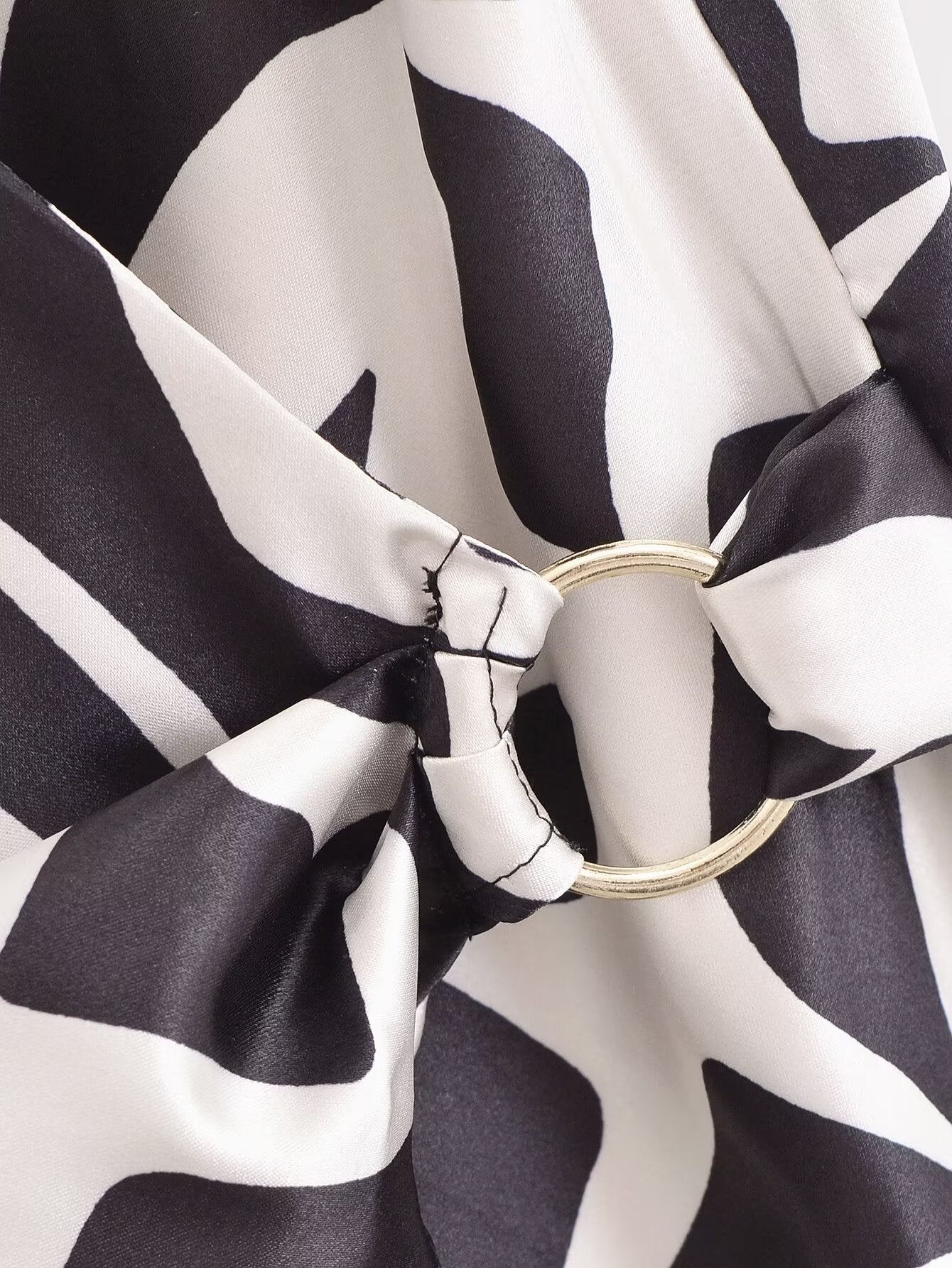 Women Clothing Summer Rayon Collection Bow Metal Ring Sleeveless Shirt Set