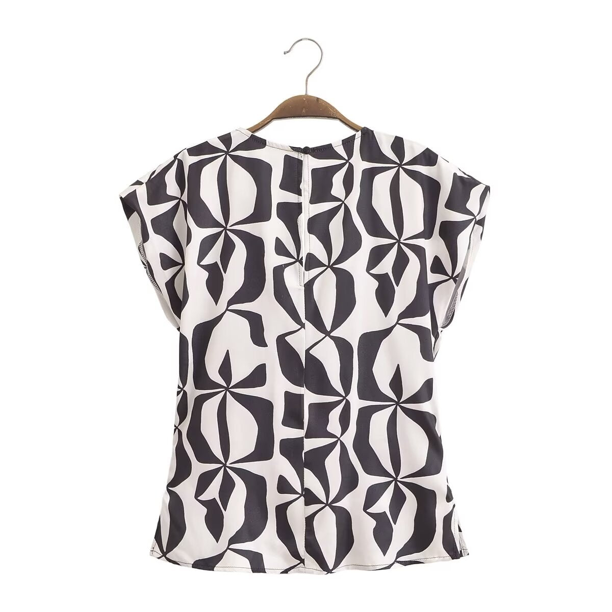 Women Clothing Summer Rayon Collection Bow Metal Ring Sleeveless Shirt Set