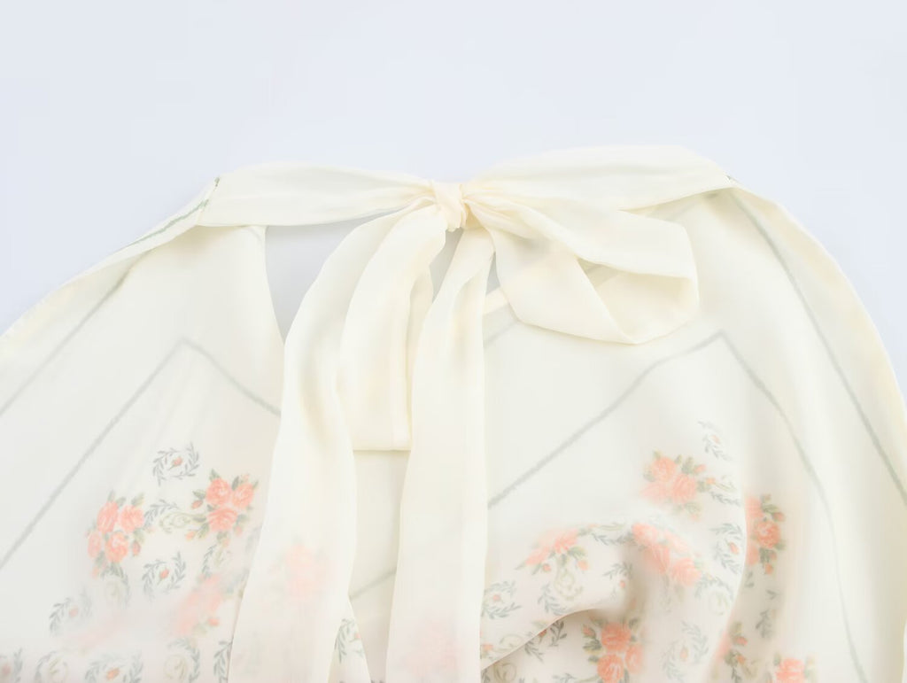 Women Silk Satin Texture Printed Top