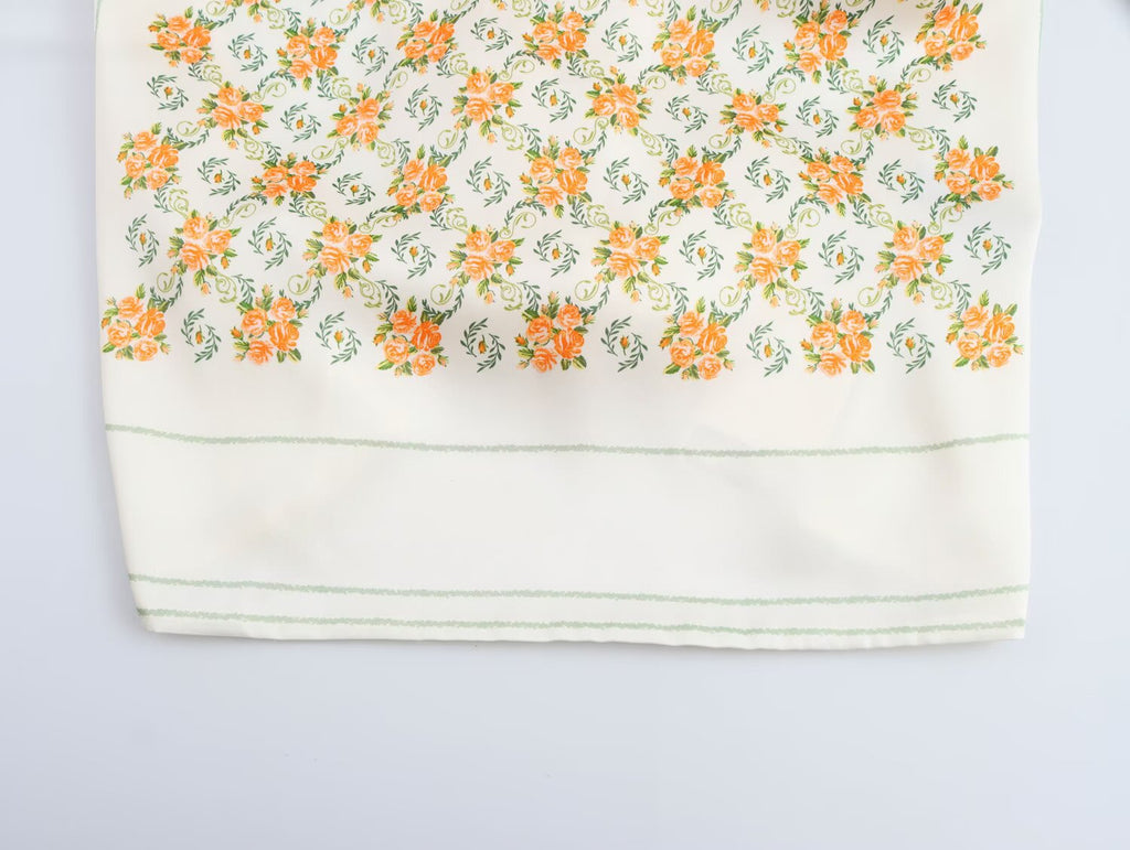 Women Silk Satin Texture Printed Top