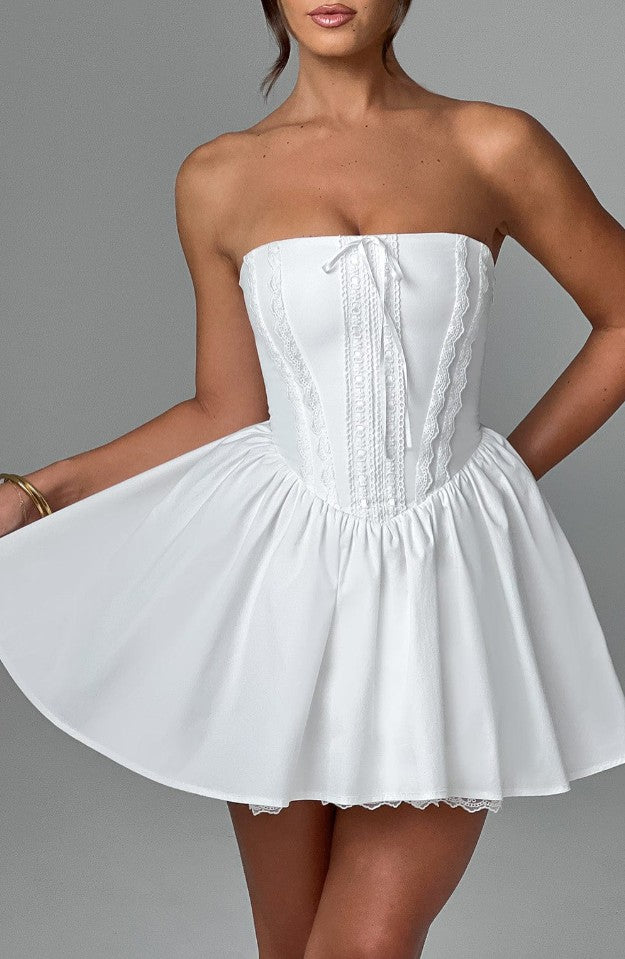 Women Clothing Cotton Embroidered Strap Dress