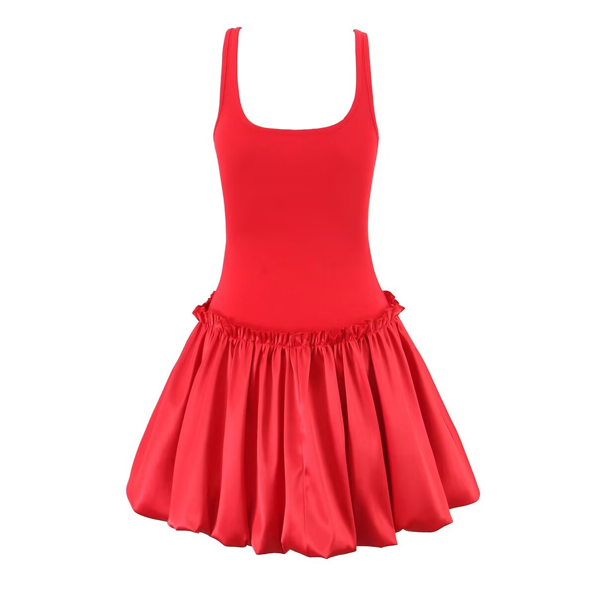 Spring French Pure Design Bow Vest Stitching Bud Dress
