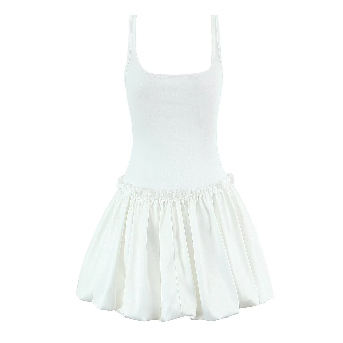 Spring French Pure Design Bow Vest Stitching Bud Dress