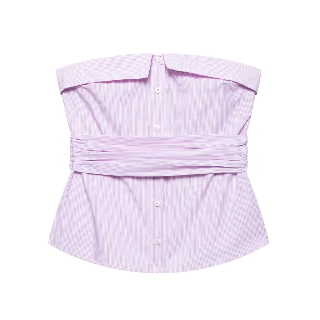 Summer Women Clothing Minority Tube Top Striped Top