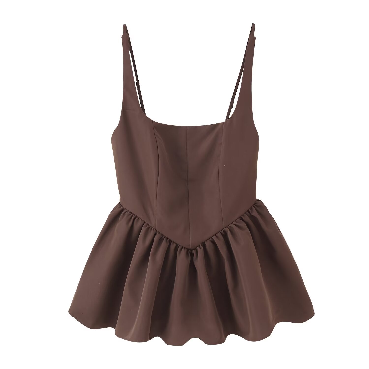 Street Solid Color Sleeveless Slim Strap Short Top for Women Summer