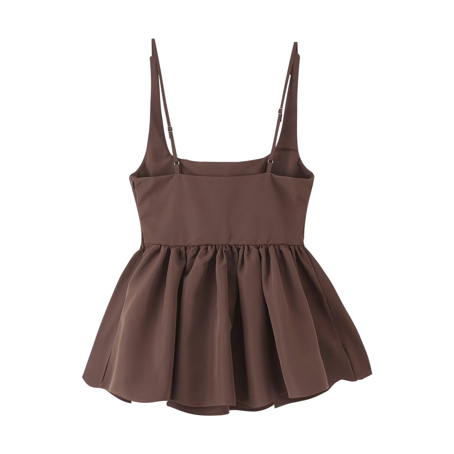 Street Solid Color Sleeveless Slim Strap Short Top for Women Summer