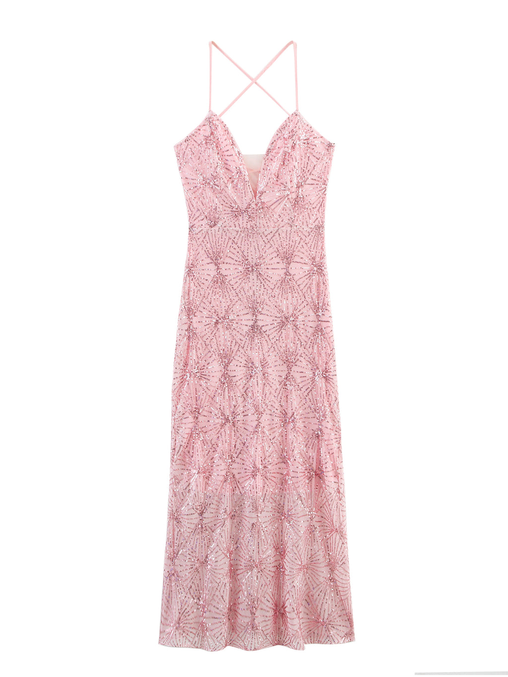 Women Clothing Summer Elegant Socialite Sequin Lace up Strapless Long Type Fishtail Dress