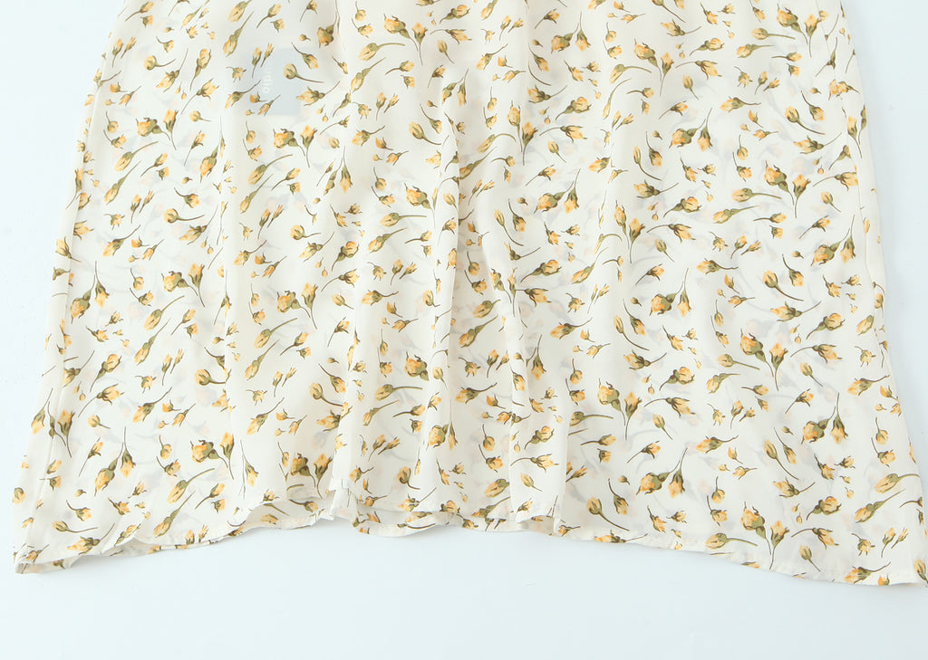 Summer Gentle Floral Dress Spring Summer French Mid Length Waist Slimming