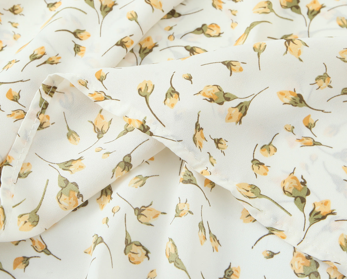 Summer Gentle Floral Dress Spring Summer French Mid Length Waist Slimming