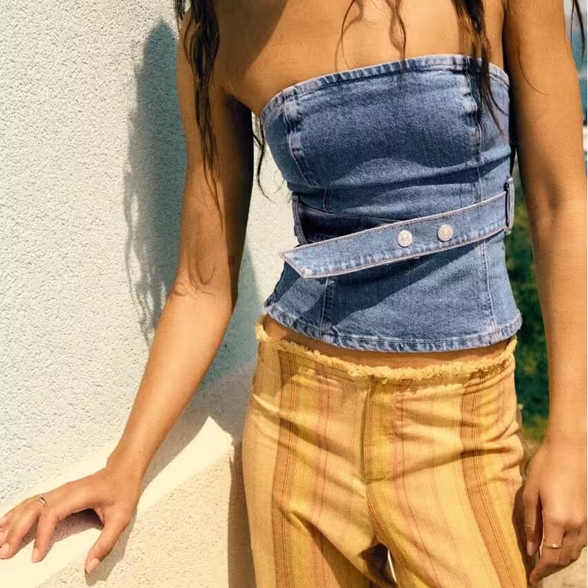 Women Waist Band Elastic Tube Top