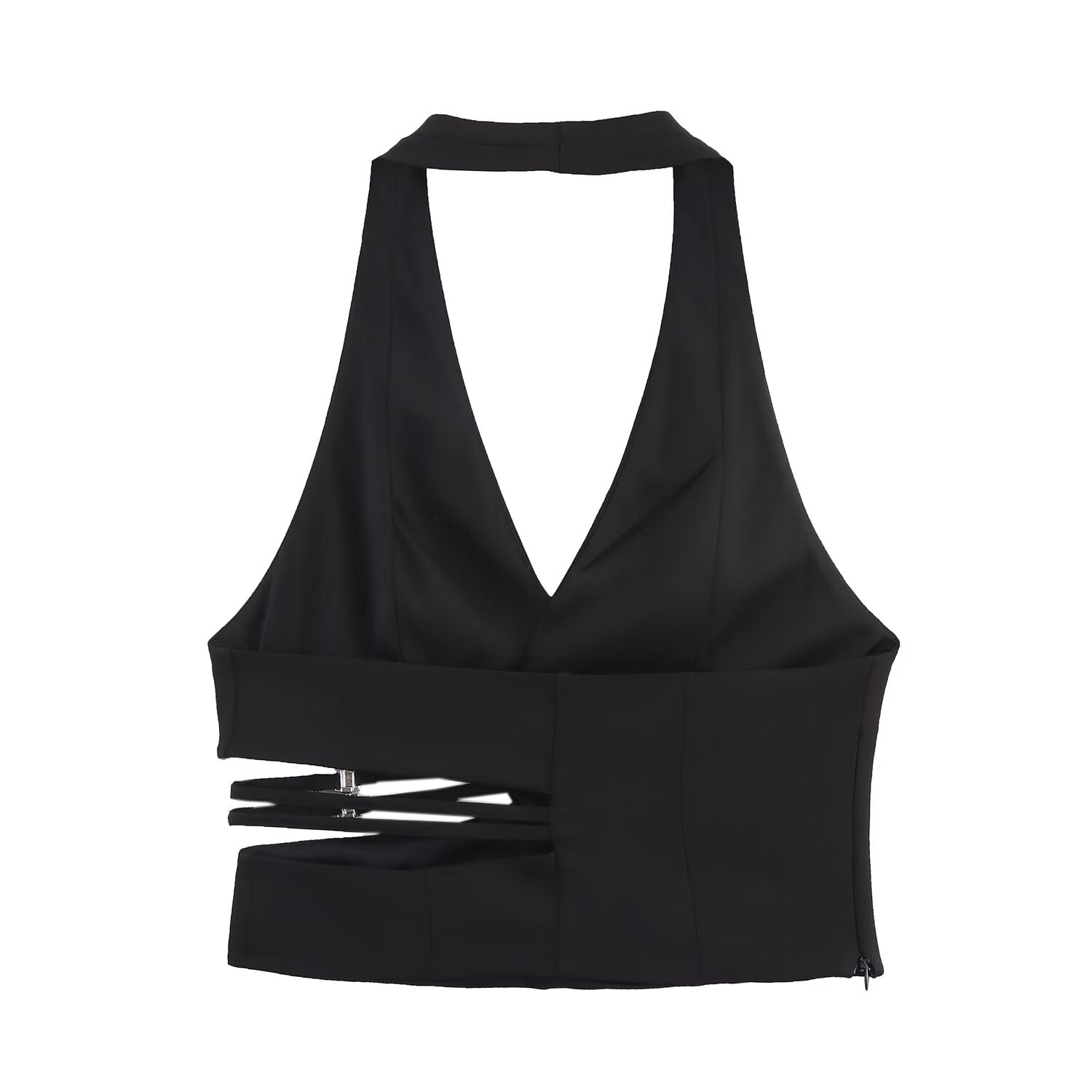 Women Clothing Classic Open Design Hanging Collar Top