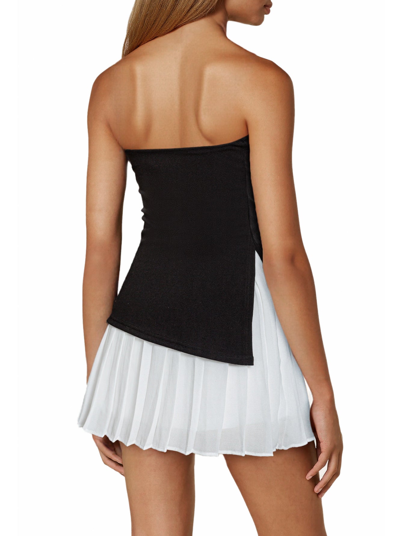 Summer Elegant Black And White Chiffon Dress For Women