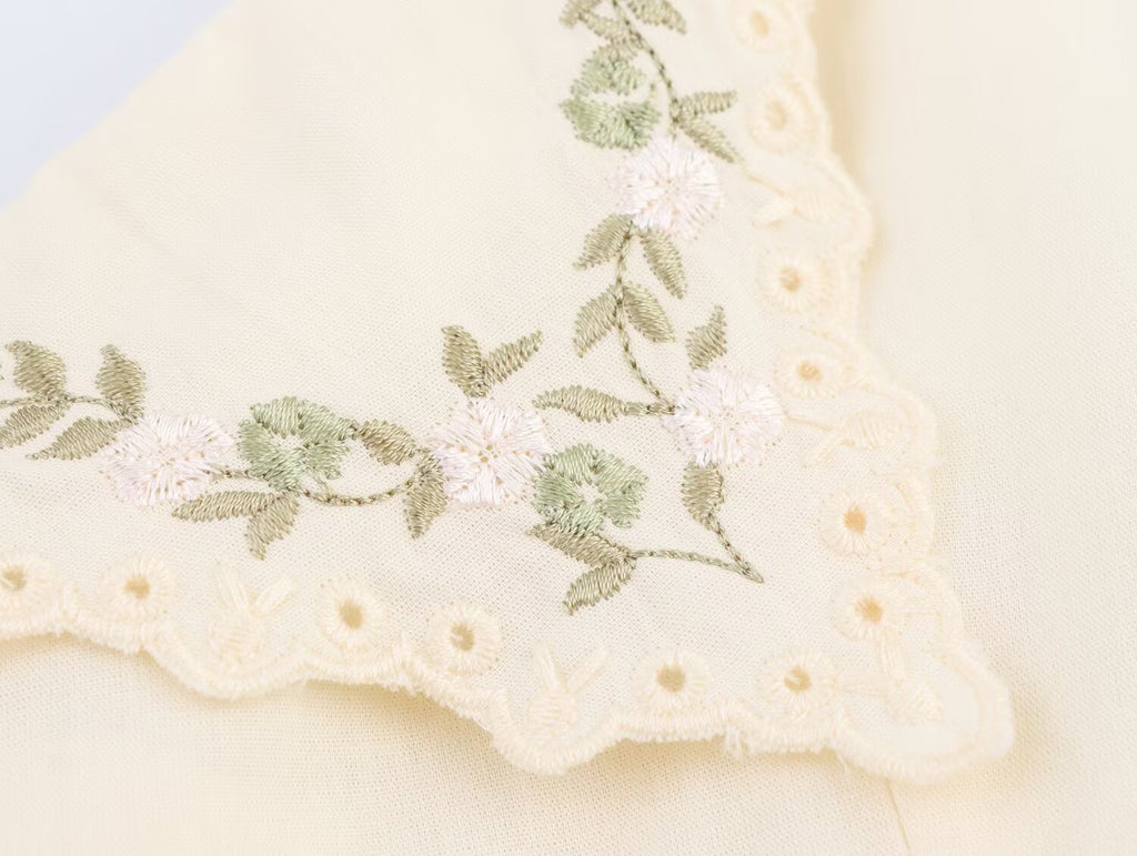 Summer Women Clothing Embroidered Poplin Cotton V neck Strap Top