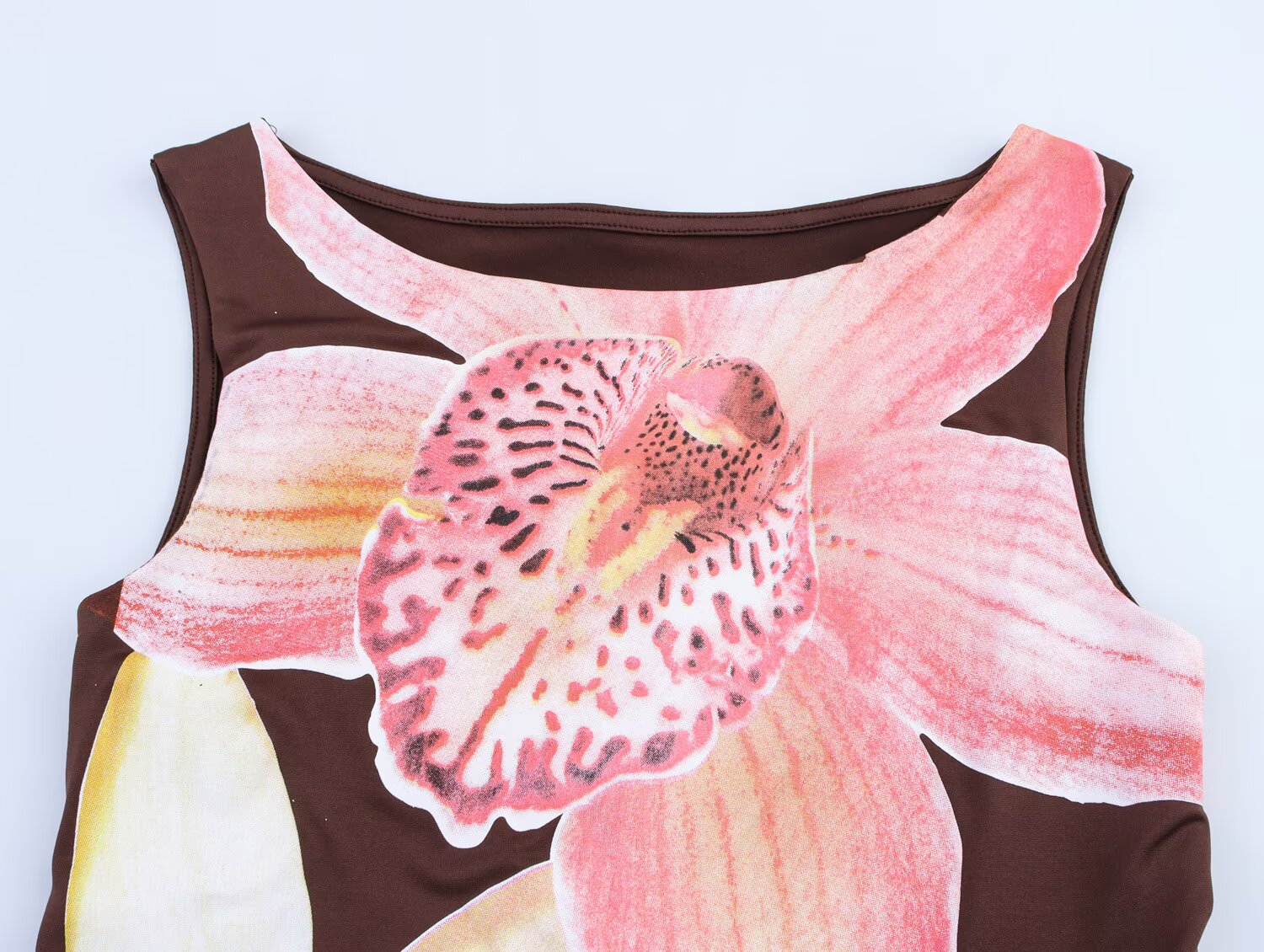 Summer Women Clothing Fashionable Simple Floral Printed Nylon Top