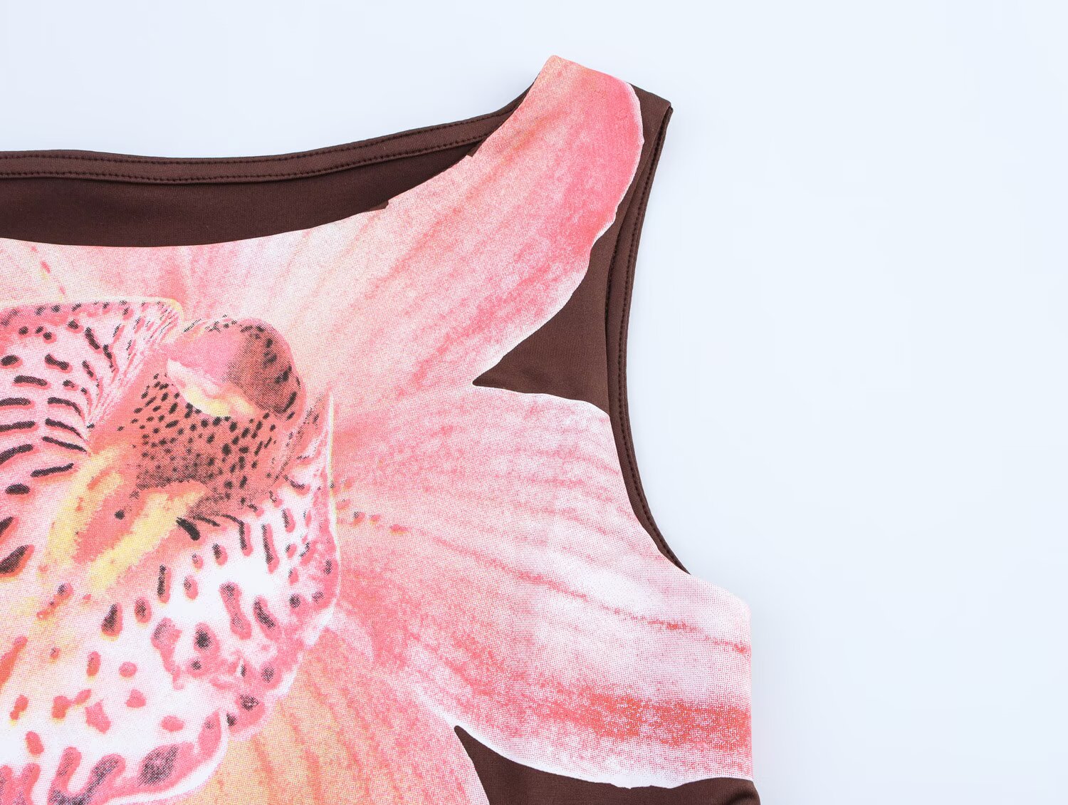 Summer Women Clothing Fashionable Simple Floral Printed Nylon Top