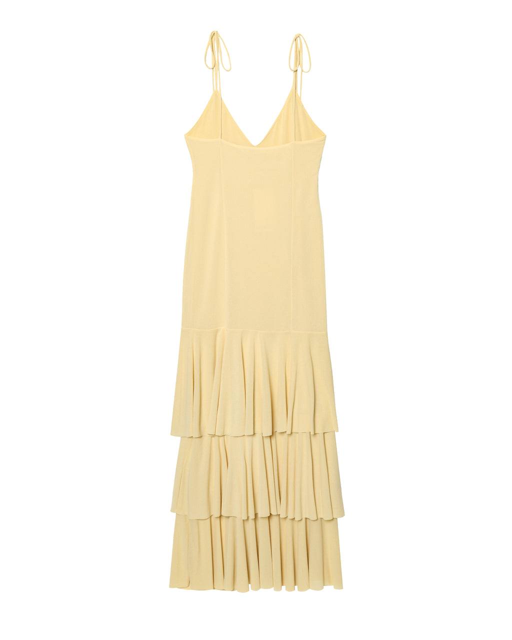 Slimming V Neckline Sexy Suspenders Backless Laminated Decoration Midi Dress