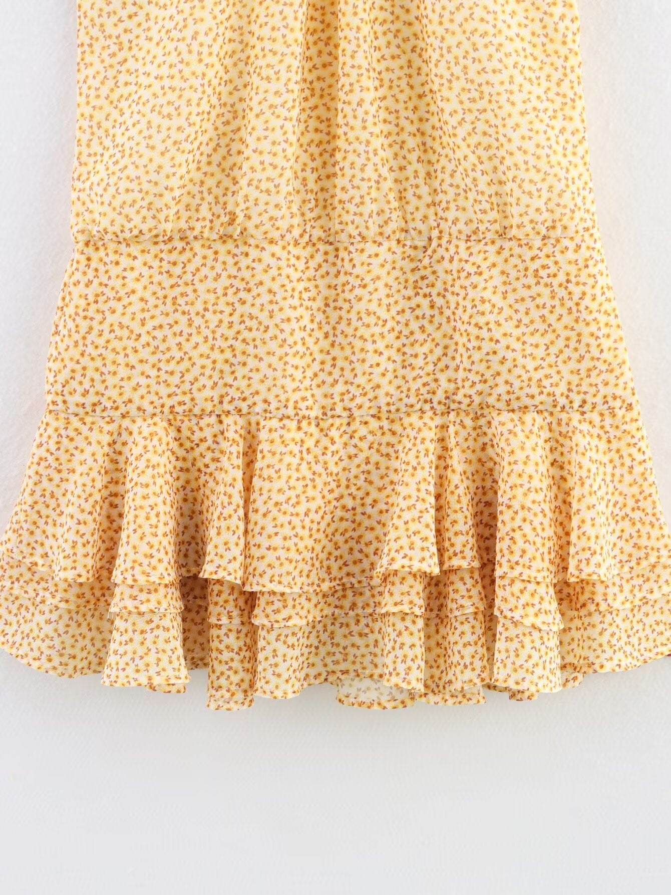 Summer Women Clothing Laminated Hanging Collar Printing Dress