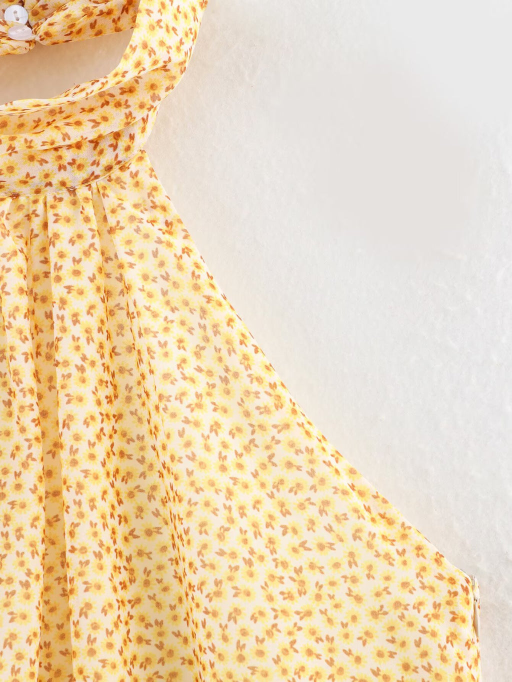 Summer Women Clothing Laminated Hanging Collar Printing Dress