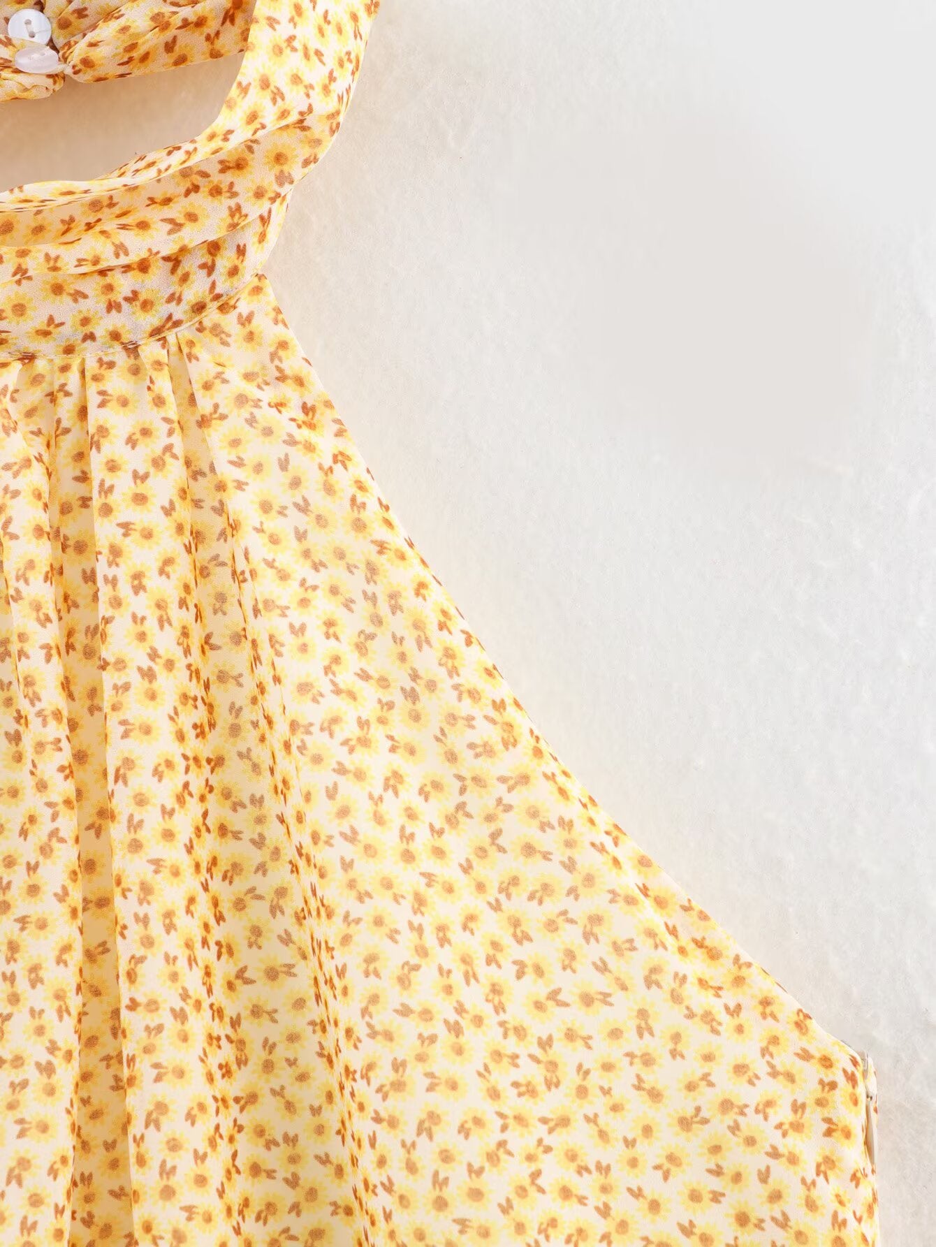 Summer Women Clothing Laminated Hanging Collar Printing Dress