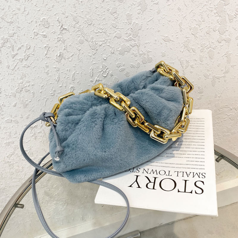 Furry Handbags Winter Fashion One-Shoulder Diagonal Chain Bag