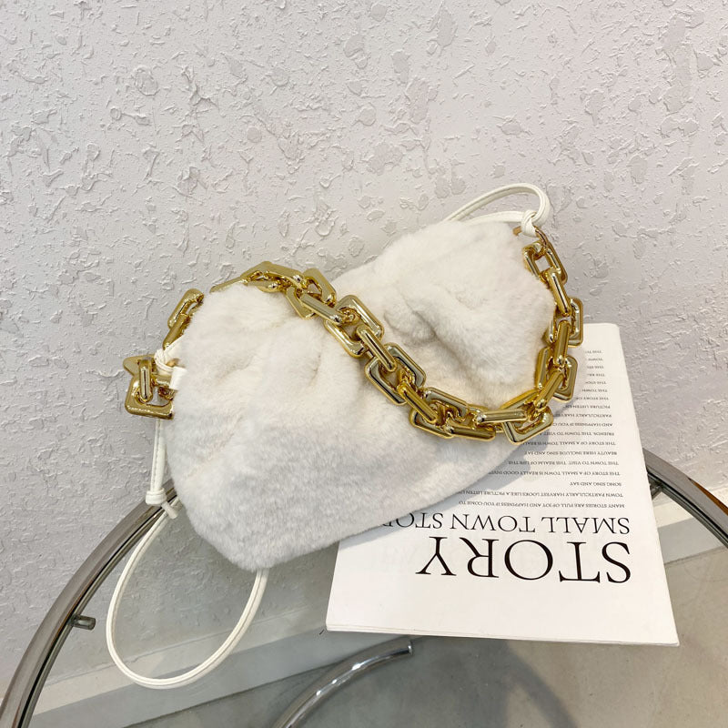 Furry Handbags Winter Fashion One-Shoulder Diagonal Chain Bag