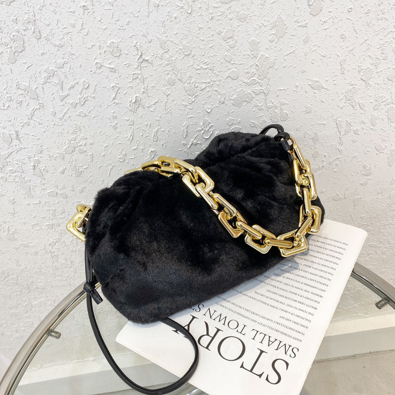Furry Handbags Winter Fashion One-Shoulder Diagonal Chain Bag
