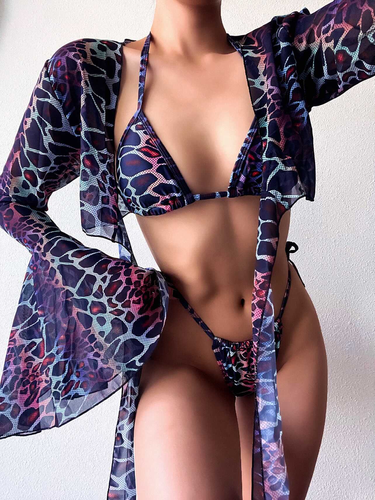 Sexy Blouse Strappy Bikini Swimsuit