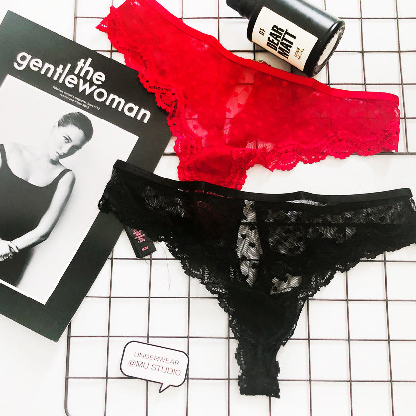 Black Sexy Hollow Sexy Ladies Low Waist Thong