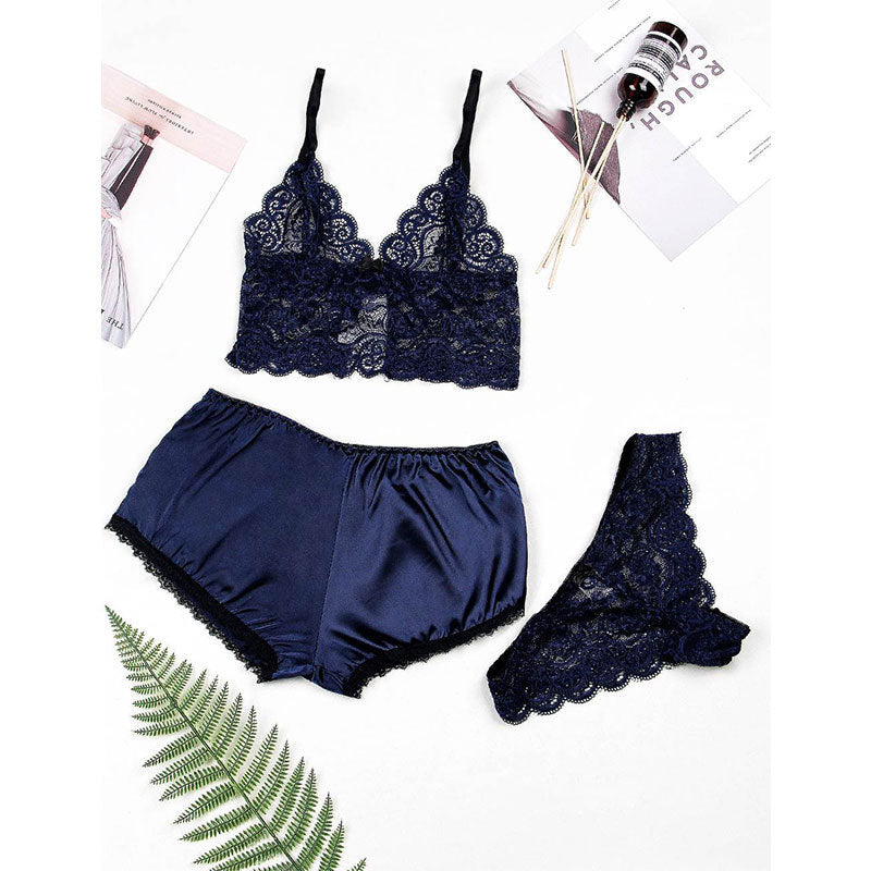 Sentiment Household Underwear Sex Appeal Thin Lace Bra Briefs