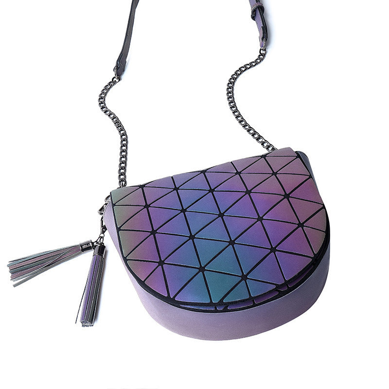 Personalized Ladies Diagonal Luminous Laser Handbags