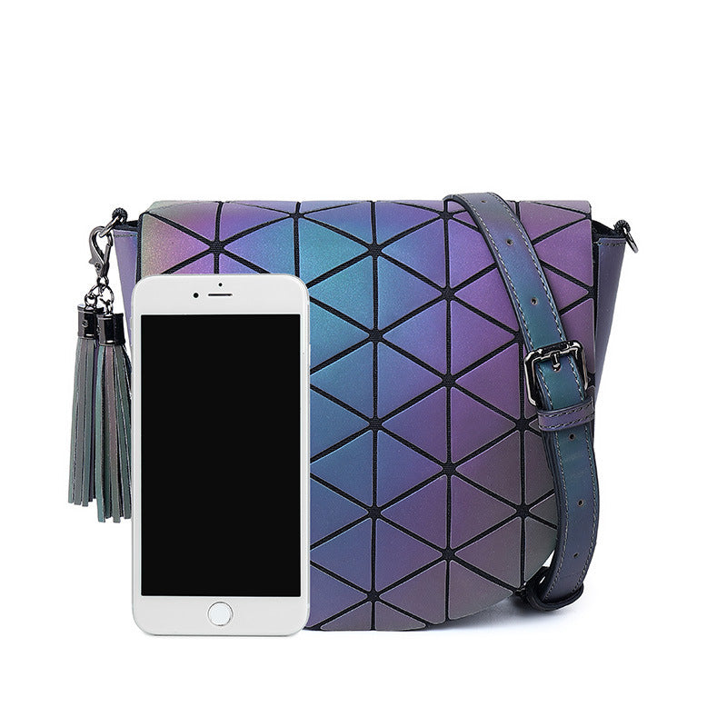 Personalized Ladies Diagonal Luminous Laser Handbags