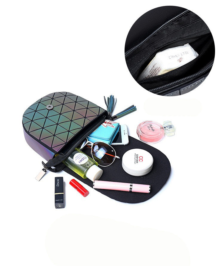 Personalized Ladies Diagonal Luminous Laser Handbags