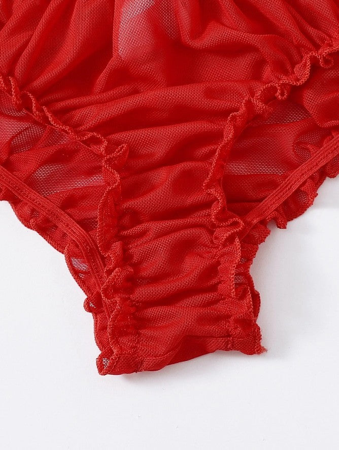European And American Sexy Lingerie One-Shoulder Two-Piece Sling Set
