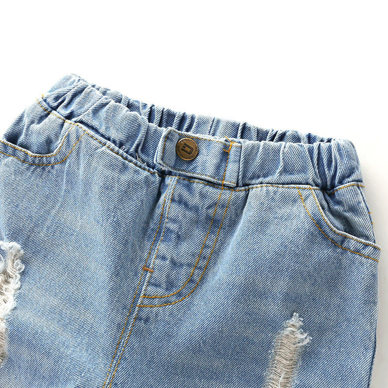 New Children's Pants Ripped Jeans Spring And Autumn