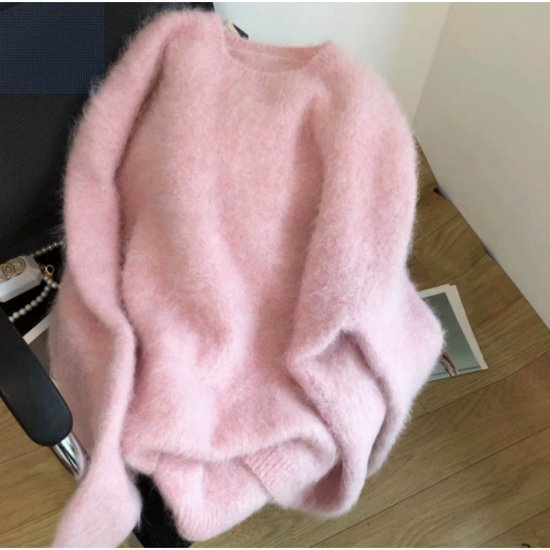 Mink Sweater Women's Thick Thermal Head Cover